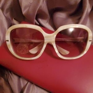 GUCCI WHITE HORN MARBLE SUNGLASSES